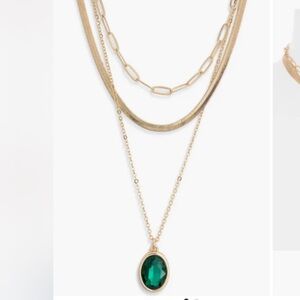 Necklace
NORDSTROM RACK
Elegant Gold and Green Layered Necklace